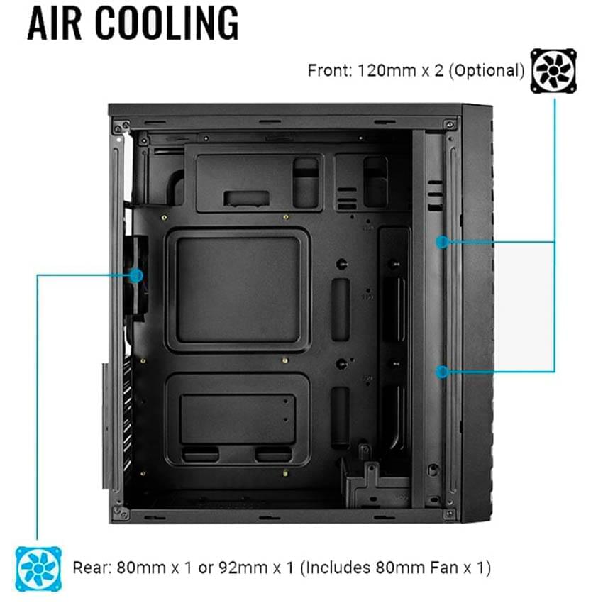 Gabinete Aerocool Streak Rgb 1 Fan Negro Atx Mid Tower